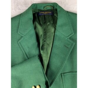 Brooks Brothers 346‎ Green Blazer Sport Coat Gold Buttons Men's 45L